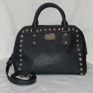 Michael Kors Saffiano Stud Small Leather Satchel